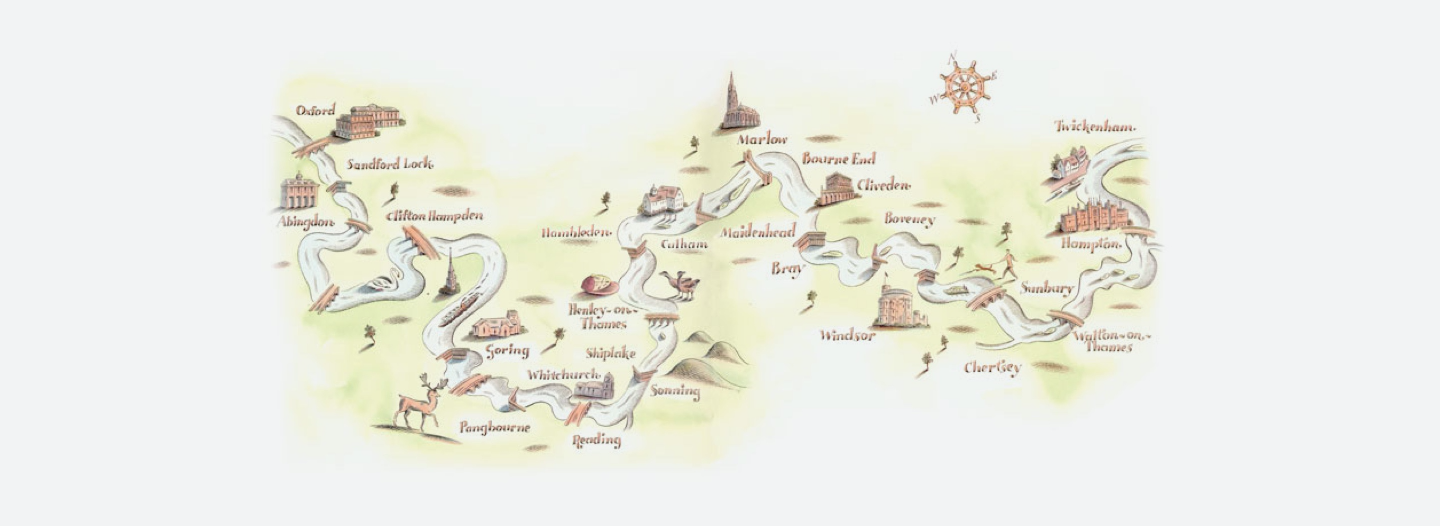 Illustrated map of the Thames